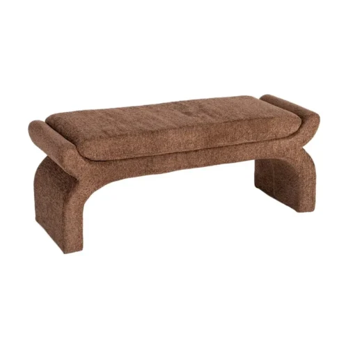 Banc tapissé tissu marron Ixia 115 cm — vue 8