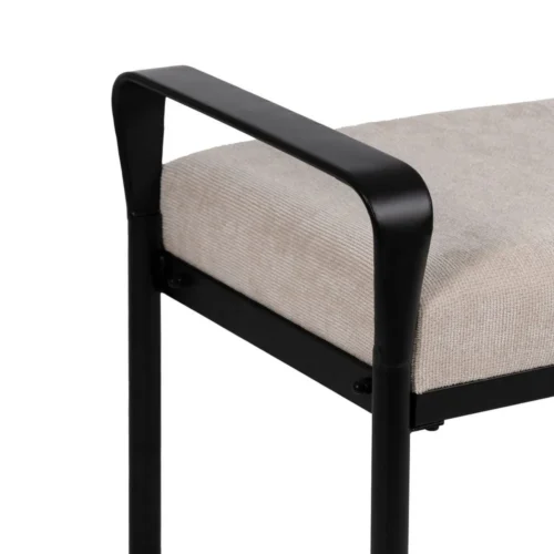 Banc tissu beige piètement métal Ixia 121 cm — vue 4