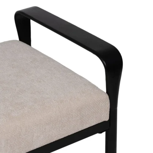 Banc tissu beige piètement métal Ixia 121 cm — vue 5
