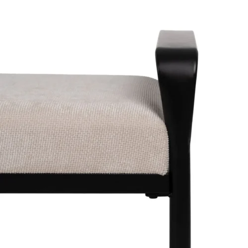 Banc tissu beige piètement métal Ixia 121 cm — vue 7