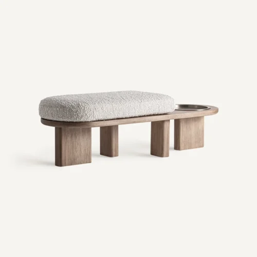 Banc Windek marron et doré Vical Home — vue 2