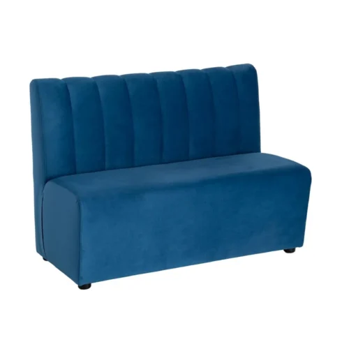 Banquette tissu bleu assise rembourrée Ixia 120 cm