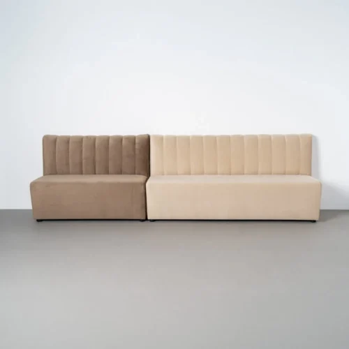 Banquette tissu taupe assise rembourrée Ixia 120 cm — vue 10