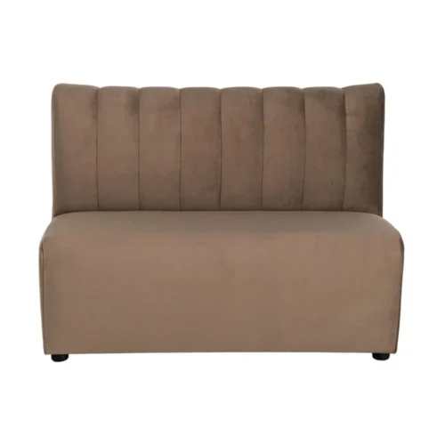 Banquette tissu taupe assise rembourrée Ixia 120 cm — vue 2