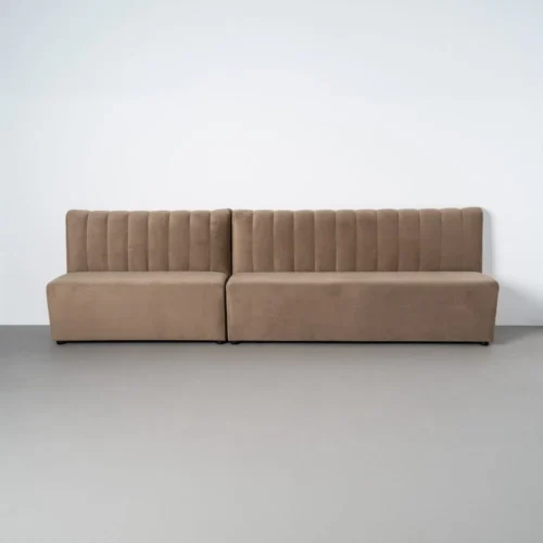 Banquette tissu taupe assise rembourrée Ixia 120 cm — vue 9