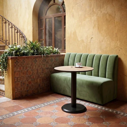 Banquette tissu vert assise rembourrée Ixia 120 cm — vue 10