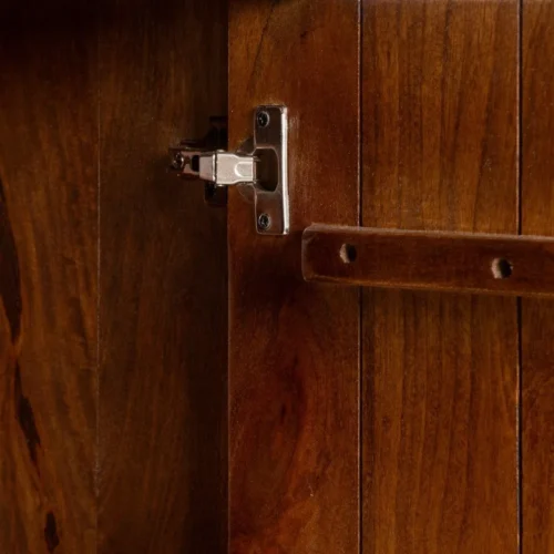 Bibliothèque bois de manguier marron 2 portes Ixia 80 cm — vue 4