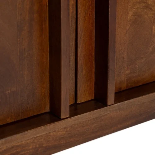 Bibliothèque bois de manguier marron 2 portes Ixia 80 cm — vue 6