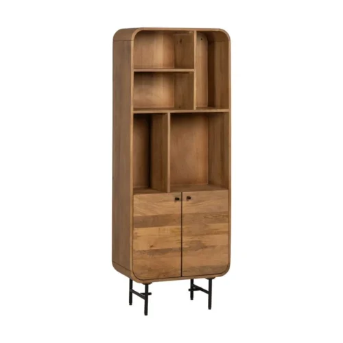 Bibliothèque bois de manguier naturel Ixia 60 cm — vue 3