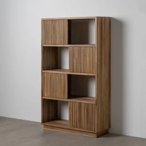 Bibliothèque bois de teck recyclé Ixia 168 cm — vue 2