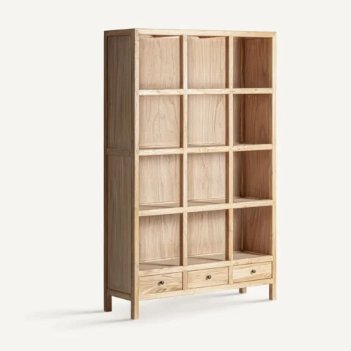 Bibliothèque Brecey orme recyclé brun clair Vical Home — vue 2