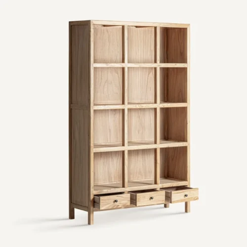 Bibliothèque Brecey orme recyclé brun clair Vical Home — vue 3