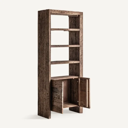 Bibliothèque Samsun bois récupéré marron Vical Home — vue 3