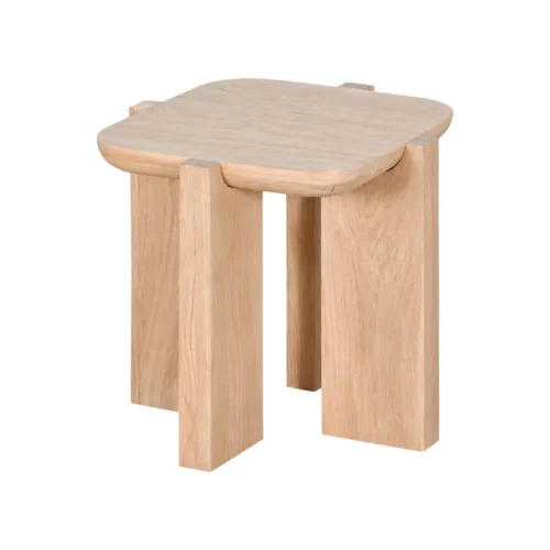Bout de canapé carré bois de chêne marron Ixia 40 cm