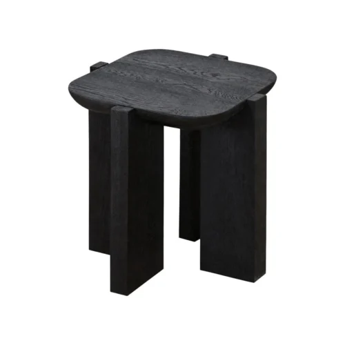 Bout de canapé carré bois de chêne noir Ixia 40 cm