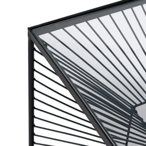 Bout de canapé carré métal et verre noir Ixia 45,5 cm — vue 3