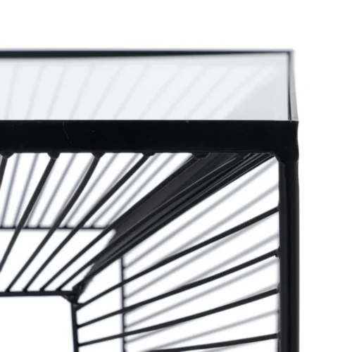 Bout de canapé carré métal et verre noir Ixia 45,5 cm — vue 5