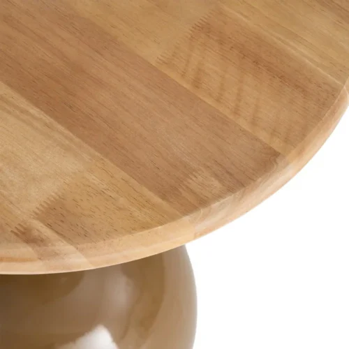 Bout de canapé rond en bois d'hévéa et métal marron Ixia Ø 49,5 cm — vue 3