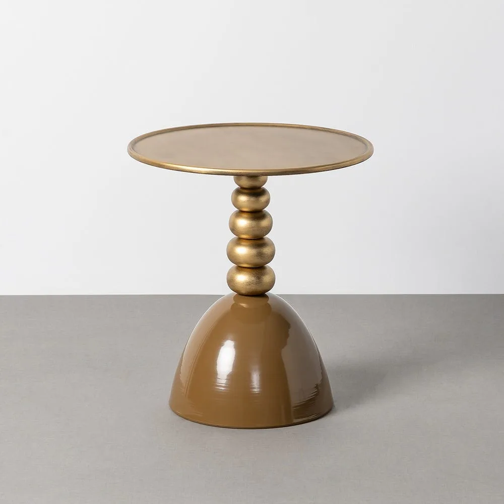 Bout de canapé rond en métal marron Ixia Ø 49 cm