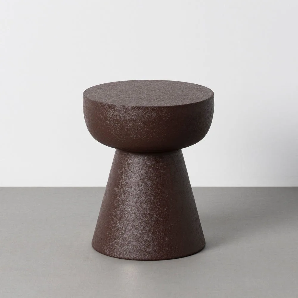 Bout de canapé rond en métal mat chocolat Ixia Ø 34 cm