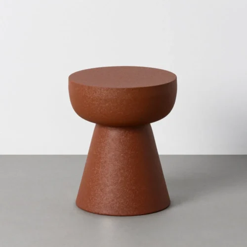 Bout de canapé rond en métal mat terre cuite Ixia Ø 34 cm