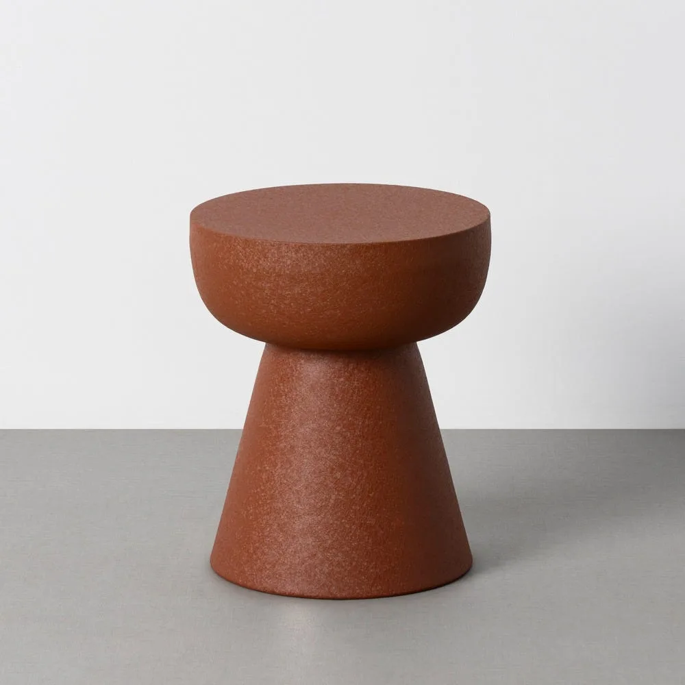 Bout de canapé rond en métal mat terre cuite Ixia Ø 34 cm