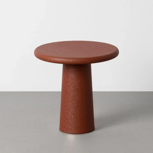 Bout de canapé rond en métal mat terre cuite Ixia Ø 38 cm