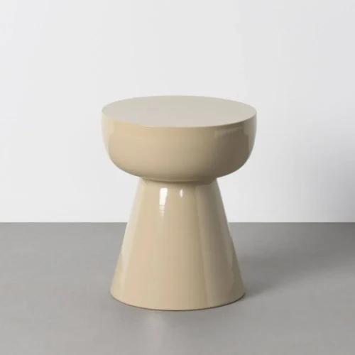 Bout de canapé rond en métal taupe Ixia Ø 34 cm
