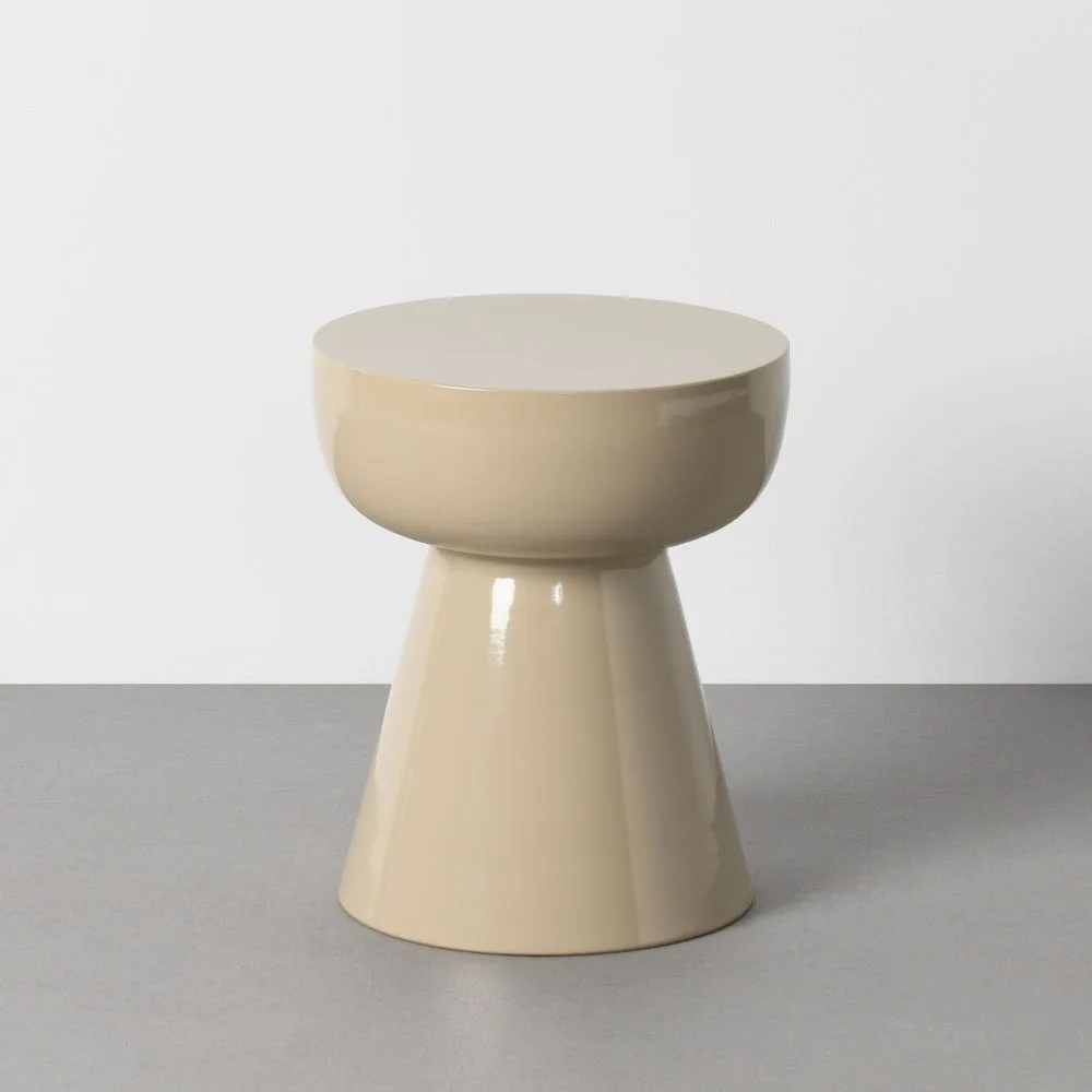 Bout de canapé rond en métal taupe Ixia Ø 34 cm