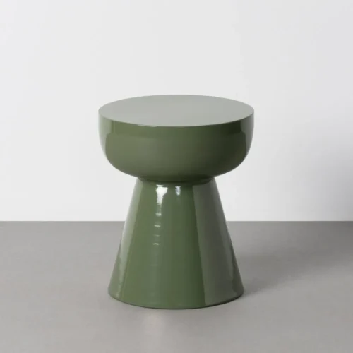 Bout de canapé rond en métal vert Ixia Ø 34 cm