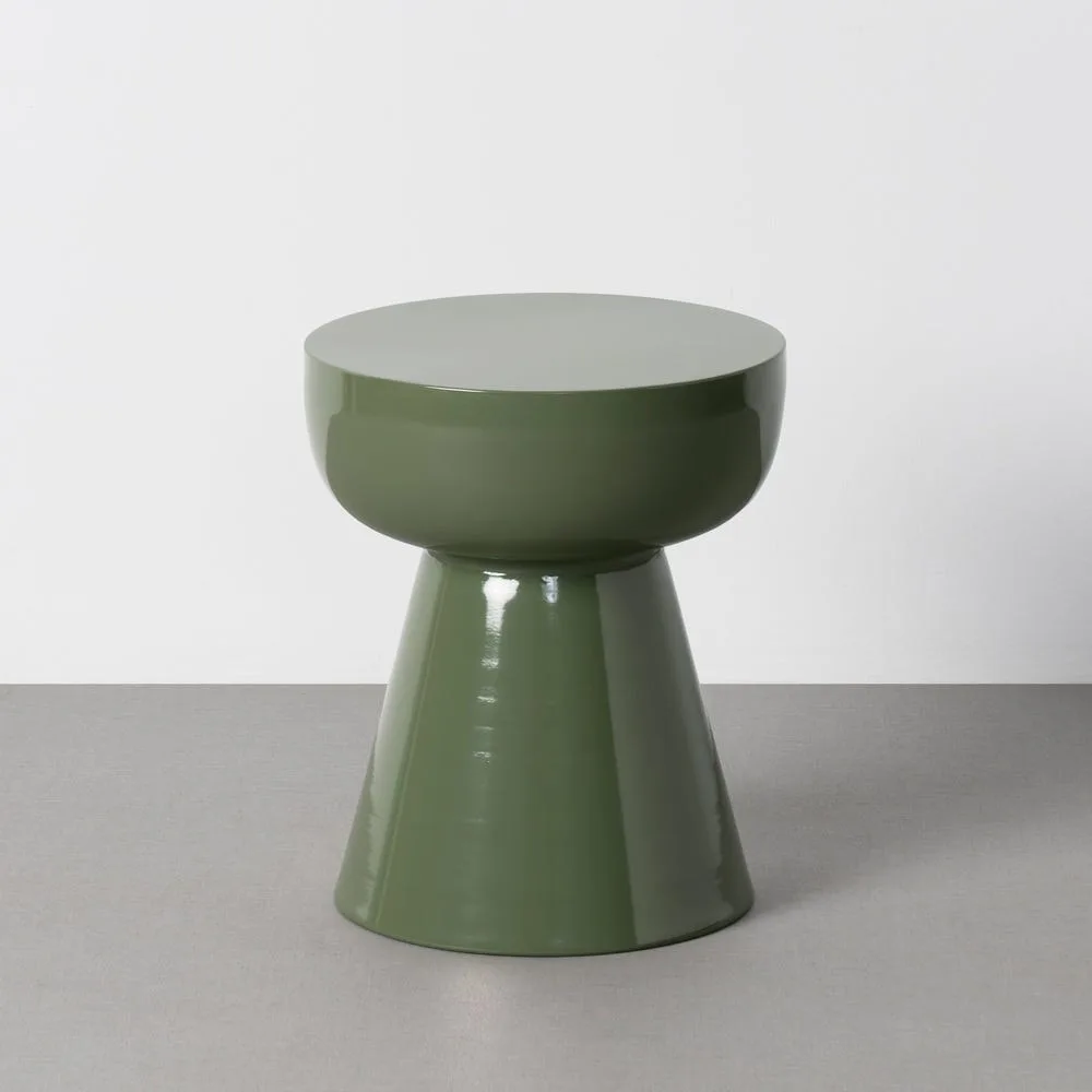Bout de canapé rond en métal vert Ixia Ø 34 cm