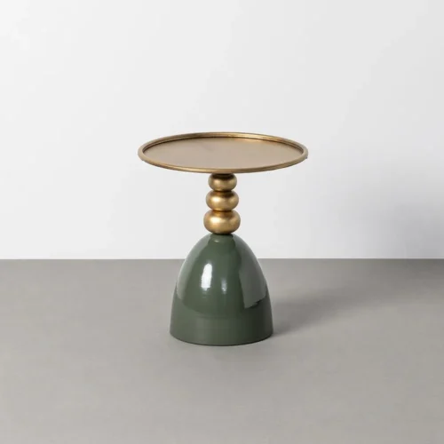 Bout de canapé rond en métal vert Ixia 40 x 47 cm — vue 2