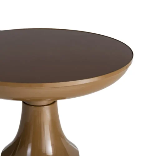 Bout de canapé rond en verre trempé et métal terre cuite Ixia Ø 50 cm — vue 2