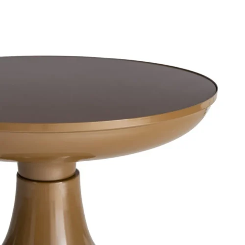Bout de canapé rond en verre trempé et métal terre cuite Ixia Ø 50 cm — vue 3