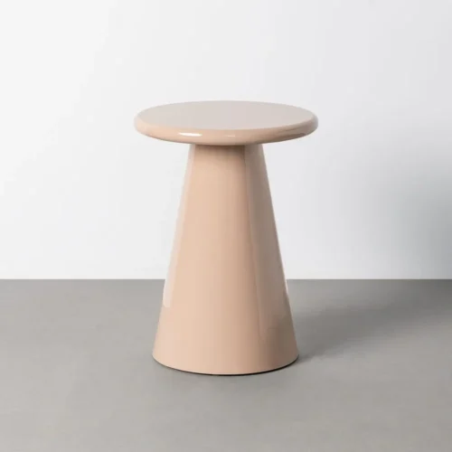 Bout de canapé rond laqué brillant taupe Ixia Ø 45 cm — vue 2
