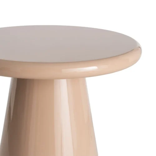 Bout de canapé rond laqué brillant taupe Ixia Ø 45 cm — vue 3