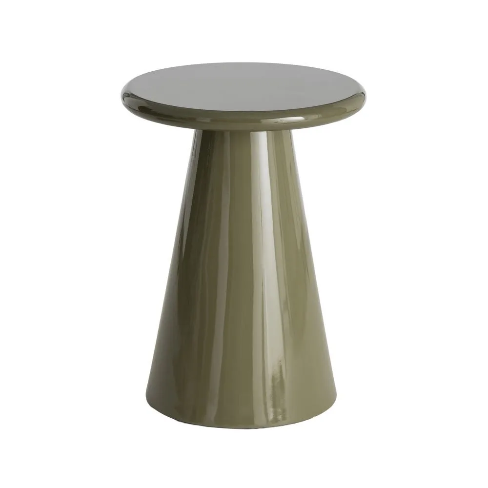 Bout de canapé rond laqué brillant vert Ixia Ø 45 cm