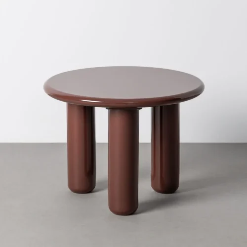 Bout de canapé rond laqué grenat Ixia Ø 60 cm