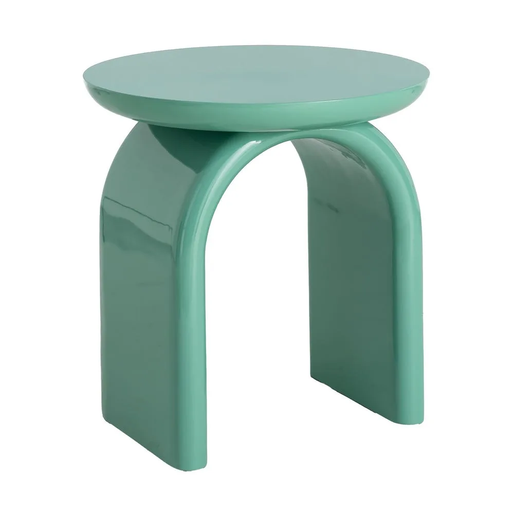 Bout de canapé rond laqué vert Ixia Ø 50 cm