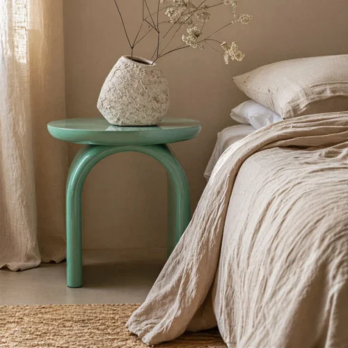 Bout de canapé rond laqué vert Ixia Ø 50 cm — vue 3