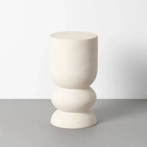 Tables d'appoint Ixia Bout de canapé rond métal blanc effet papier mâché Ixia Ø 31 cm