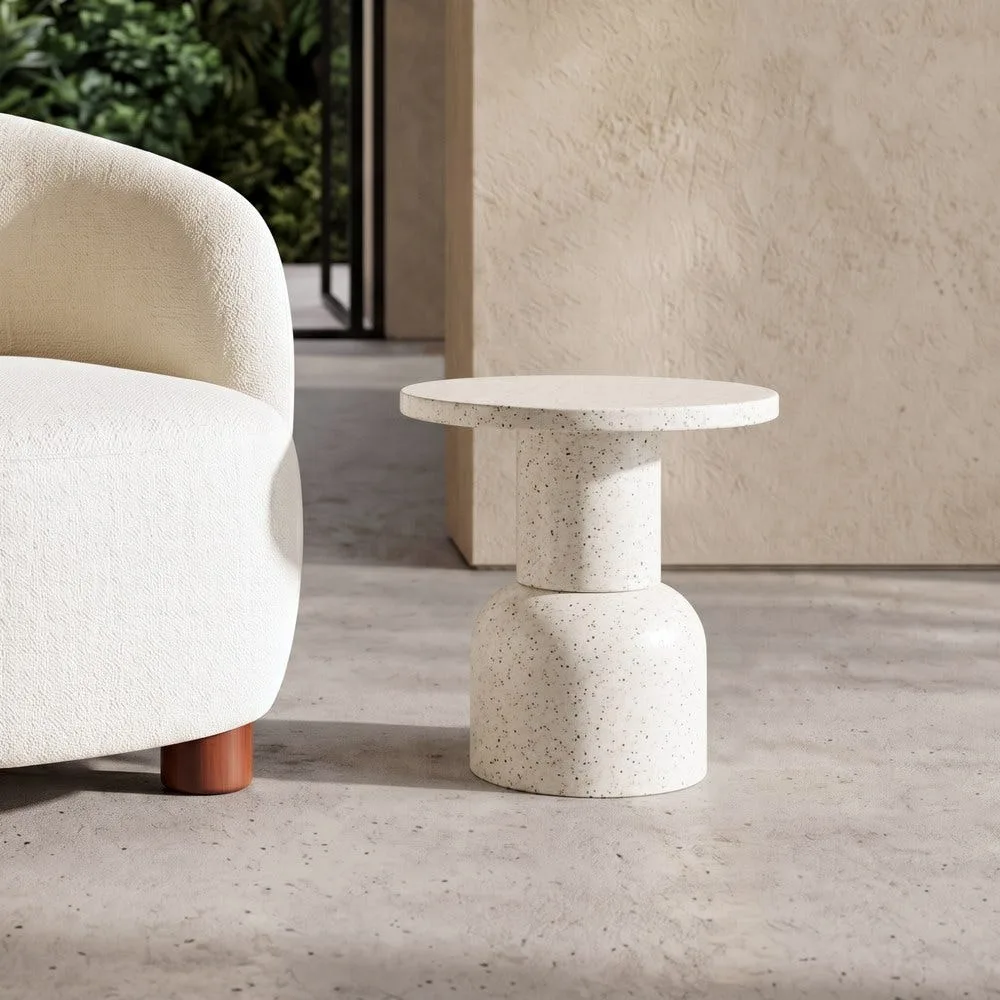 Bout de canapé rond métal blanc Ixia Ø 40 cm