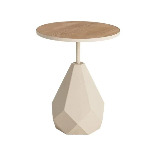 Bout de canapé rond métal crème Ixia Ø 45 cm — vue 2