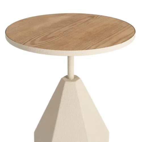 Bout de canapé rond métal crème Ixia Ø 45 cm — vue 3