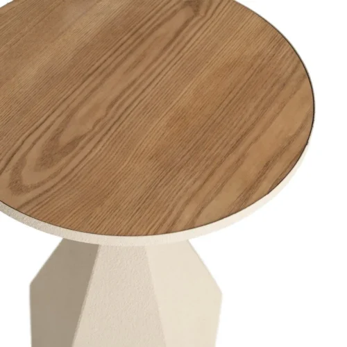 Bout de canapé rond métal crème Ixia Ø 45 cm — vue 6