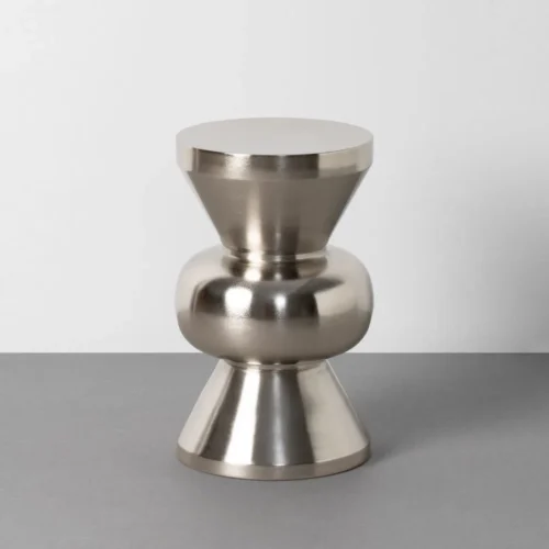 Bout de canapé rond métal finition acier Ixia Ø 30 cm