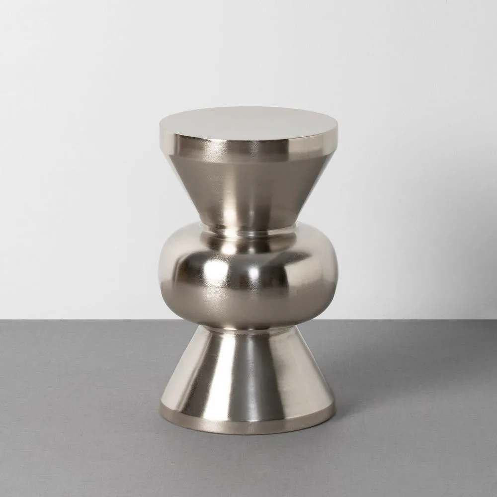 Bout de canapé rond métal finition acier Ixia Ø 30 cm