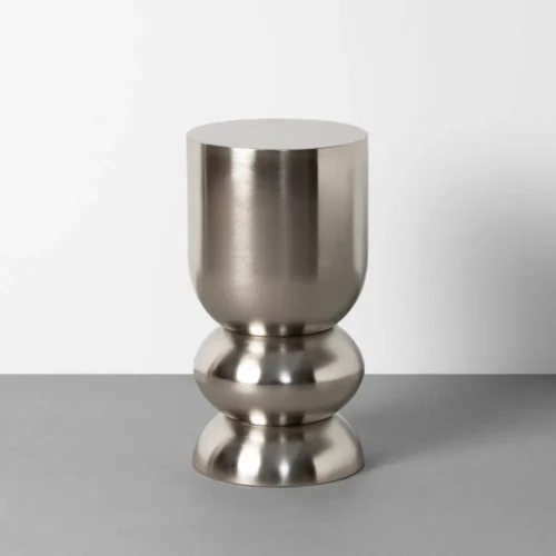 Bout de canapé rond métal finition acier Ixia Ø 31 cm