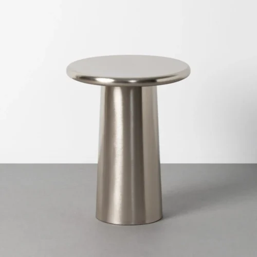 Bout de canapé rond métal finition acier Ixia Ø 38 cm