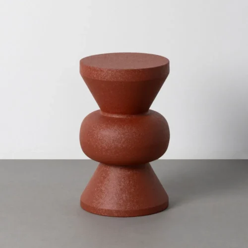 Bout de canapé rond métal terre cuite mat Ixia Ø 30 cm